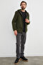 Coat with Hood and Zipper in Fleece Fabric - 4