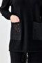 Lace detailed knitted suit with trousers black - 3