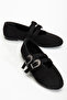 Black Suede Women's Round Shape Ballerinas