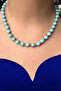 Gold and Blue Color Beaded Steel Necklace - 2