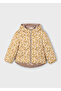 4-10 Years Old Girl's Fiber-Filled Double-Sided Coat – Brown & Floral Pattern - 4