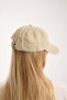 Plain Unisex Beige Color Washable Denim Distressed Hat - 7
