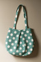 Water Green Multi-Purpose Premium Oversize Polka Dot Medium Size Canvas Women's Hand and Shoulder Bag - 4