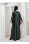 Victoria Satin Embroidery Abaya - 4