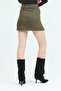 Women's Slit Faux Suede Skirt - 6
