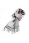 Grey checked wool scarf