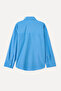 Women's Blue Striped Long Sleeve Shirt with Pockets - 5