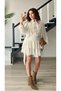 White Shorts Lined Mini Skirt with Waist Tie Detail - 4