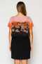 Women's Plus Size Black, Chiffon Floral Print Cape Dress 65N39161 - 4