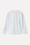 Women's Blue Striped Collared Shirt - 5