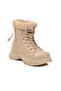 Beige Fur Lined Zippered Girls' Boots - 3