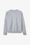 Women's Gray Melange Textured Crew Neck Sweatshirt - 2