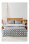Gray Double Duvet Cover Set Cotton Floral Pattern Henna 200X215 cm - 2