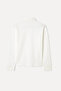 Women's Off-White Loose Fit Polo Collar Sweatshirt - 2