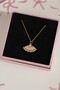 Steel Stone Detailed Fan Necklace - 3