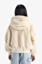 Double-Sided Hooded Ecru Girl's Coat C5339A8/Er99 - 8
