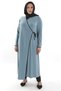 Double-Breasted Collar, Inside-Out Tie, Piping Detail, Mint Green Prayer Dress - 4