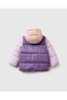 Baby Girl Purple Logo Embroidered Hooded Coat - 2