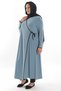 Double-Breasted Collar, Inside-Out Tie, Piping Detail, Mint Green Prayer Dress - 2