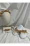 3-Piece Maternity Set - Laser Floral Slippers with Stones and Feathers + Crown + Bandana - 2