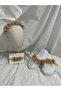 3-Piece Maternity Set - Laser Floral Slippers with Stones and Feathers + Crown + Bandana
