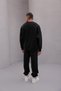 Men's Oversize Tracksuit Set Basic Black – Crew Neck, Elasticated Legs, 3 Thread Ribbed - 6