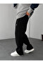 Black Basic Printed Pipe Leg Sweatpants Jj-102 - 4
