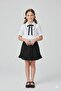 Girl's Ruffled Skirt White Shirt Set October 29 April 23 Performance Outfit School Activity Combination