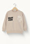Boy's Letter and Graphic Printed Sweatshirt Cotton Comfortable Fit