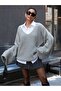 Oversize Sweater with Foldable Sleeves - 4