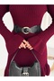 Crew Neck Ribbed and Belted Dress