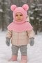 Girls-Boys Children's Pompom Seamless Luxury Knitwear Balaklava Beanie Ski Mask