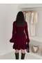 Crew Neck Ribbed and Belted Dress - 2