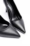 Women's Leather Heeled Shoes 8 cm Pointed Toe Black Carmira - 2