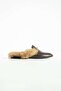 Women's Brown Furry Closed Toe Slippers Li̇gon - 2