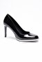 Women's Patent Leather High Heels 9 cm Gold Detailed Platform Black Elandra - 3
