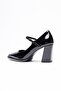 Women's Patent Leather Thick Heeled 7.5 cm Platform Black Orliva - 3