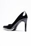 Women's Patent Leather High Heels 9 cm Gold Detailed Platform Black Elandra - 4