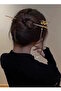 Gold Color Butterfly Dangle Bun Hair Clip - 2
