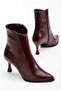 Vianna Burgundy Pointed Toe Heeled Women's Boots