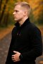 Men's Fleece Cardigan Stand Collar Black Zippered – Outdoor and Casual Use - 2