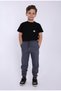 Children's Anthracite School Trousers with Elastic Waist, Seasonal Unisex Boys & Girls Comfortable Casual Trousers