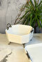 Antique 3-Piece Pedestal Porcelain Plate Bowl Presentation Set & Fruit Salad Dinner Cake Serving Dish with Handles - 5