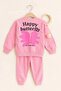 Back Print Butterfly Patterned Girl's Suit - 3