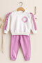 Girl's Suit with Ruffle Sleeve Detail - 2