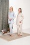 Women's Purple Jacquard Satin Shawl Collar Winter Special Design Maternity Postpartum Dressing Gown Pajama Set - 2