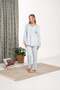 Women's Blue Lace Detailed Winter Special Design Maternity Pajama Set - 2