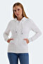 Katya Set of 2 Women's Zippered Hooded Pocket White - Black Sweatshirt - 2