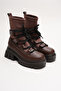 Women's Lace-Up Design Sole Flexible Boots Karel Brown - 2