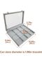 Removable 12 Grids Bracelet Organizer Box Ice Velvet Clear Lid Bangle Jewelry Tray Display Case Grey - 7